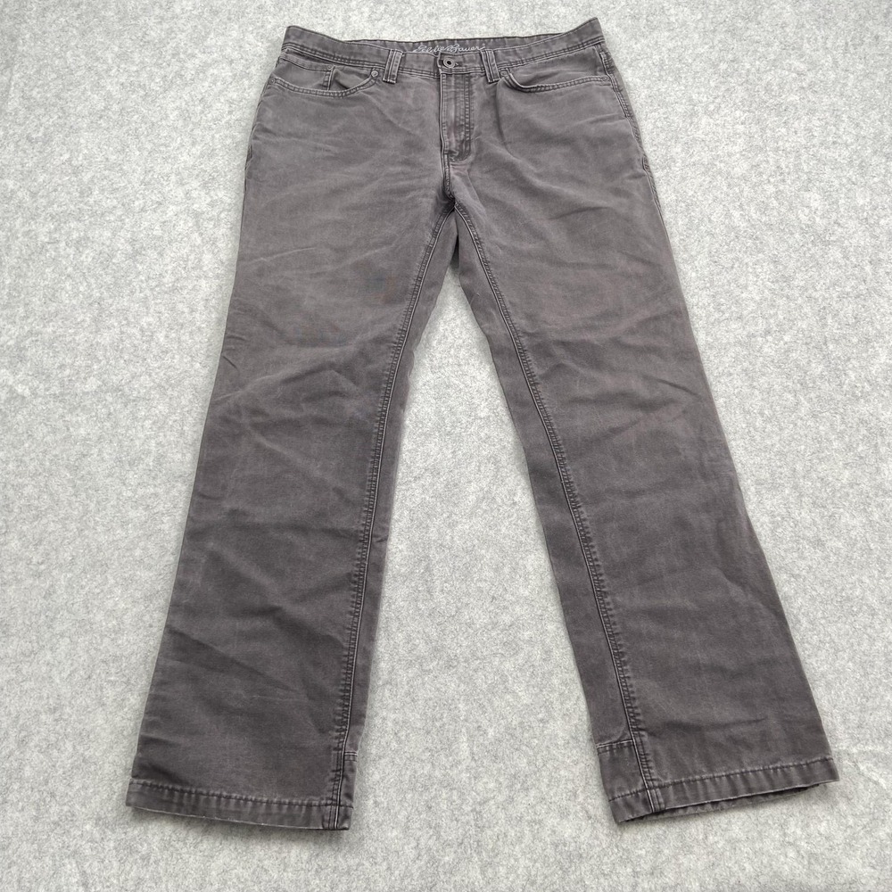 Eddie Bauer Jeans Mens 36x32 (36x30) Gray Straight 100% Cotton Denim Pants